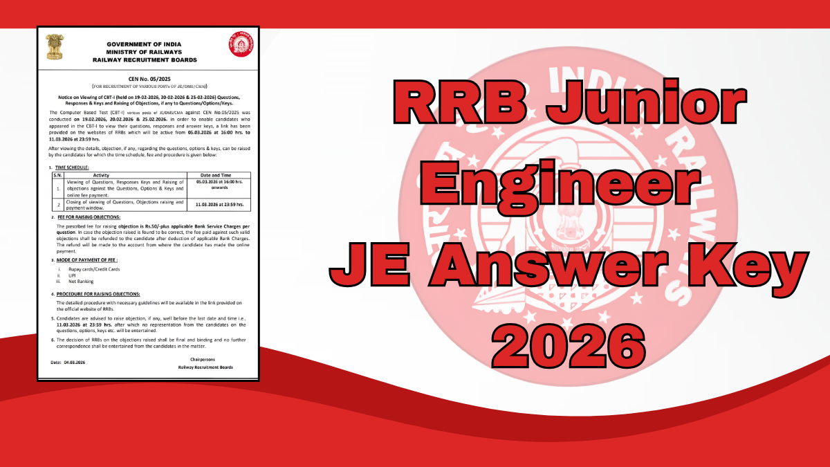 RRB Junior Engineer JE Answer Key 2026