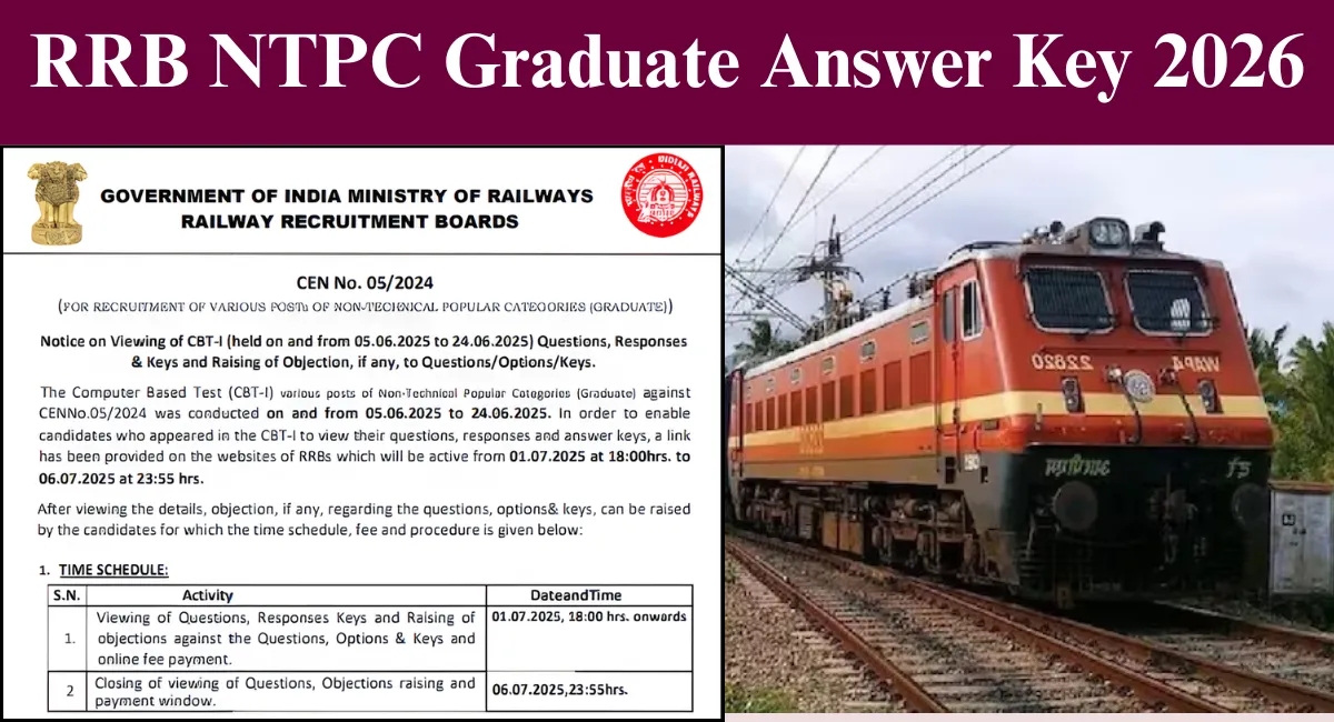 RRB NTPC Graduate Answer Key 2026